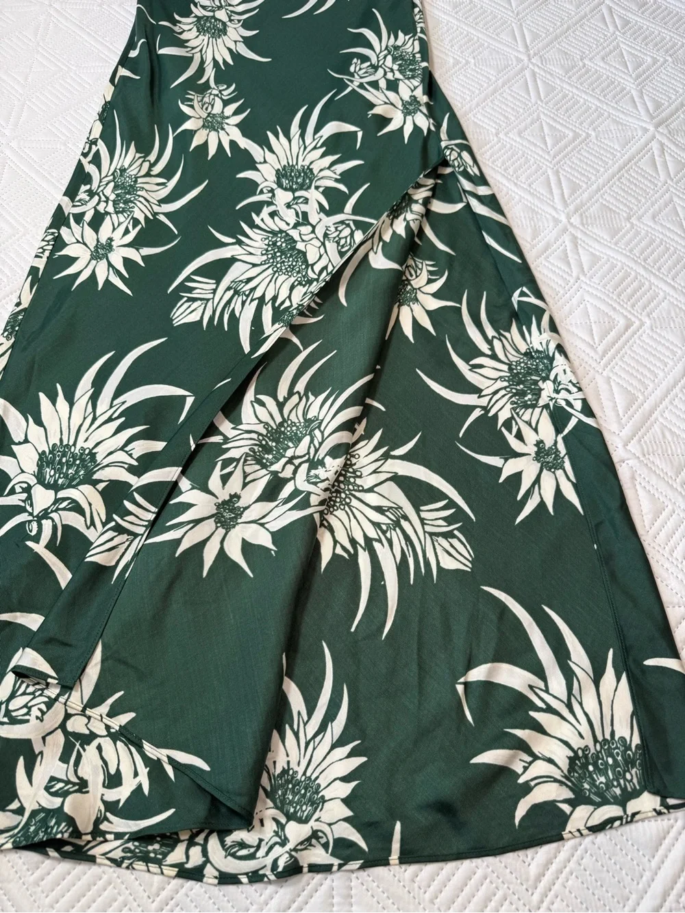 Rag & Bone Larissa Silk Slip Dress in Green Multi Size 6 - Picture 8 of 13